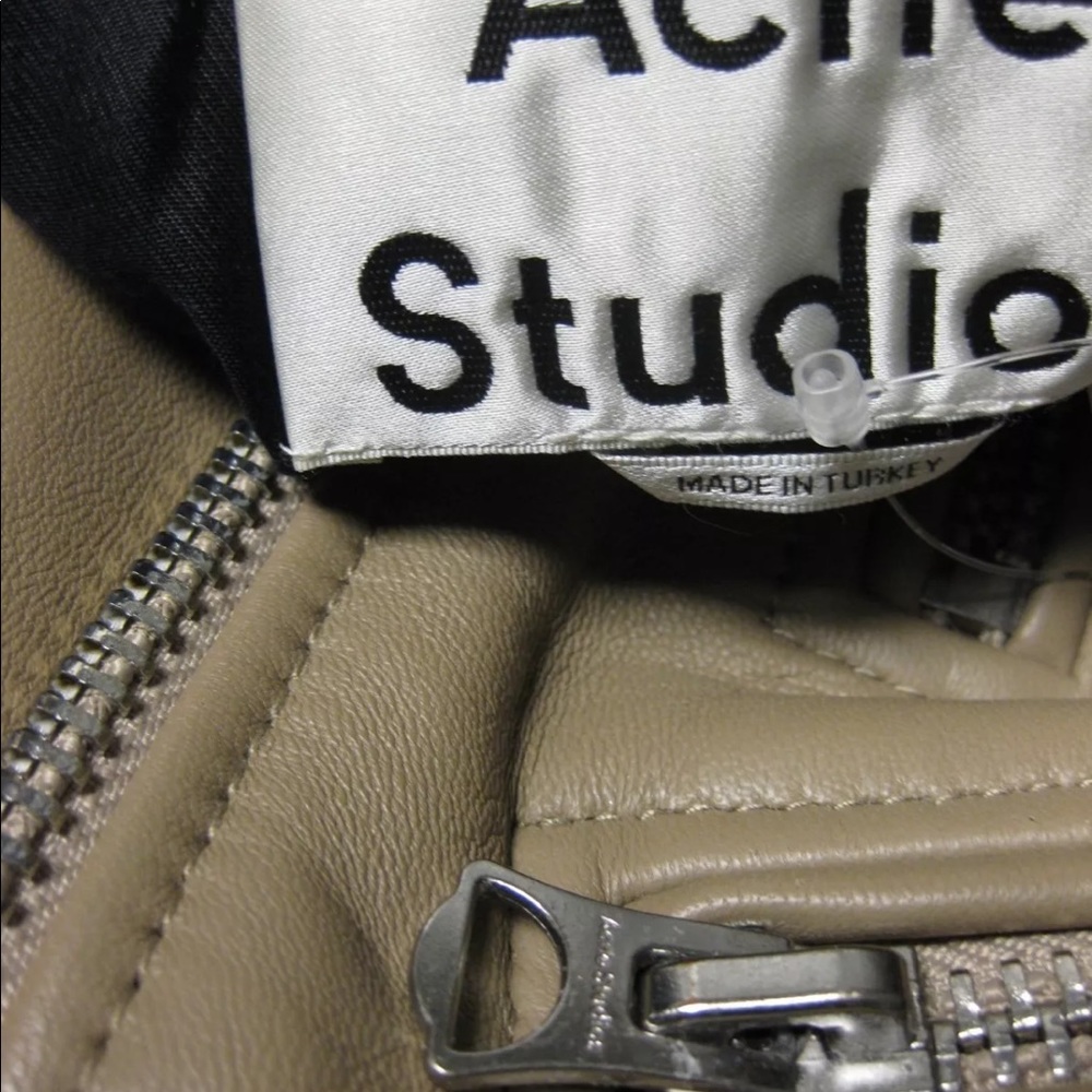 NEW Acne Studios Mock Leather Biker Moto Jacket 32 - Picture 8 of 8